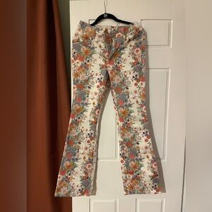 Wrangler Women's High Rise Floral Jeans - Cream and Multicolor